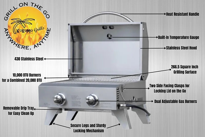 KoKoMo Grills Portable Tabletop BBQ Grill-KO-PTBL