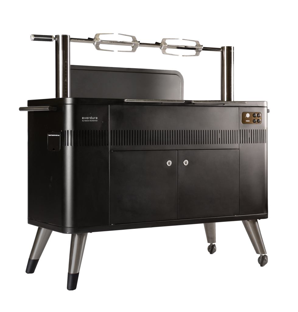 Everdure By Heston HUB 2 54-Inch Charcoal Grill W/ Rotisserie & Electronic Ignition (Matte Black) - HBCE3BUS
