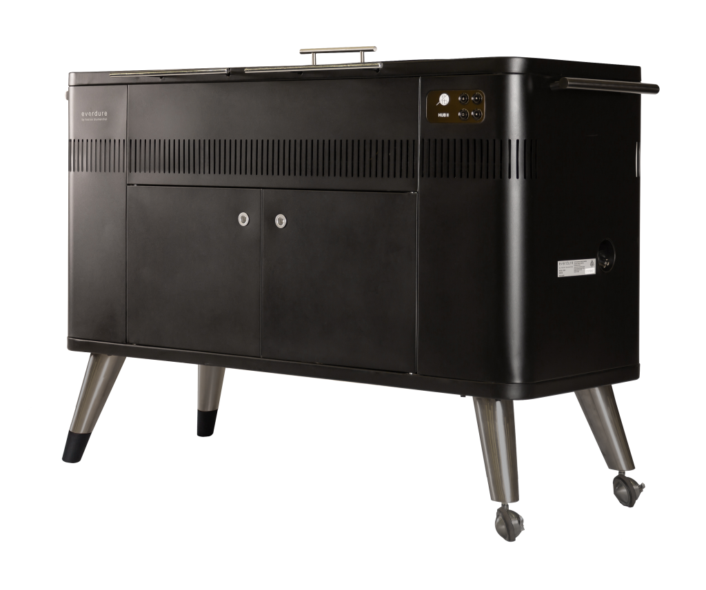 Everdure By Heston HUB 2 54-Inch Charcoal Grill W/ Rotisserie & Electronic Ignition (Matte Black) - HBCE3BUS