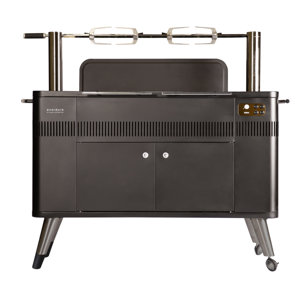 Everdure By Heston HUB 2 54-Inch Charcoal Grill W/ Rotisserie & Electronic Ignition (Matte Black) - HBCE3BUS