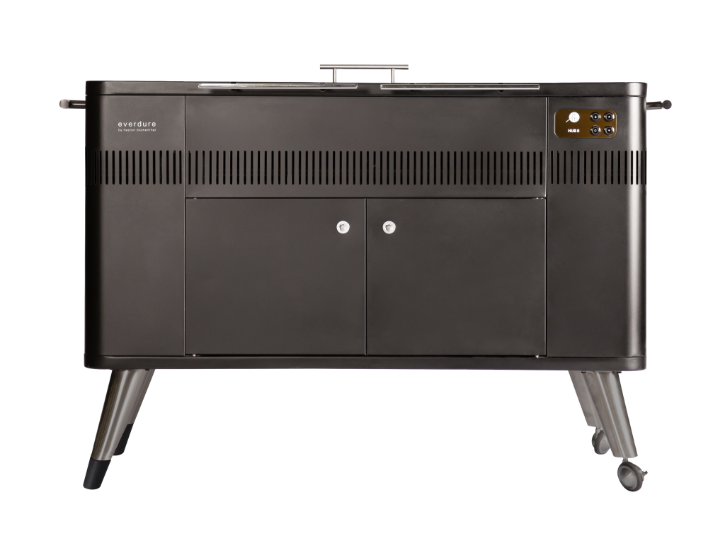 Everdure By Heston HUB 2 54-Inch Charcoal Grill W/ Rotisserie & Electronic Ignition (Matte Black) - HBCE3BUS