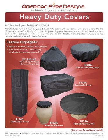 American Fyre Designs Protective Cover for round Fire Pit / Fire Bowl - 40" diameter-8140A
