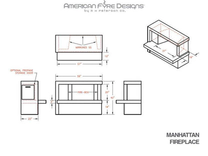 American Fyre Designs Manhattan Outdoor Gas Fireplace